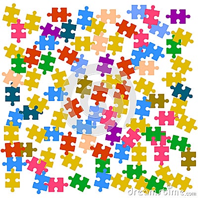 Wallpaper with colored puzzles Vector Illustration