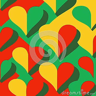 wallpaper containing hearts in yellow red green colors Vector Illustration