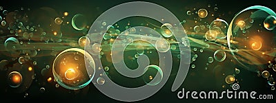 Wallpaper desktop, background soap bubbles, green and gold, and brown colors Stock Photo