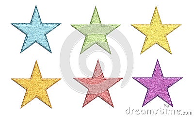 Wallpaper with illustrated colorful stars on a white background Stock Photo