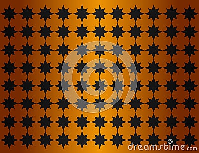 Sleek metallic orange and black star pattern Stock Photo