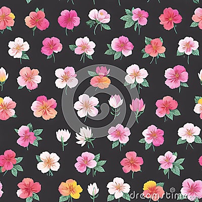 Wallpaper pattern Vintage Skull floral seamless pattern flowers trendy funky Generative AI Stock Photo