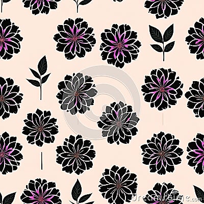 Wallpaper pattern Vintage Skull floral seamless pattern flowers trendy funky Generative AI Stock Photo