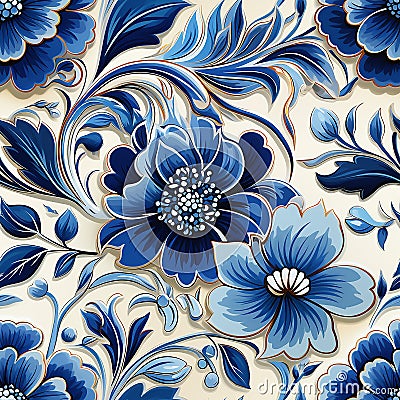 wallpaper tilable pattern of flowers Stock Photo