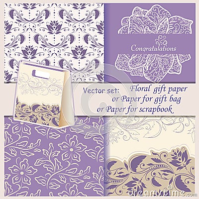 Wallpaper, Valentine's Day gift paper or for Vector Illustration