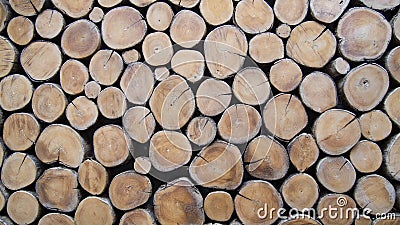 Wallpaper of wood logs Stock Photo