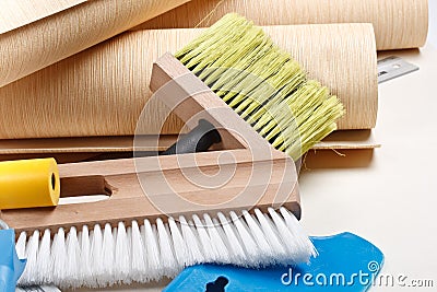 Wallpapering tools Stock Photo