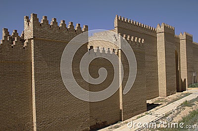 Walls of Babylon in Iraq Stock Photo