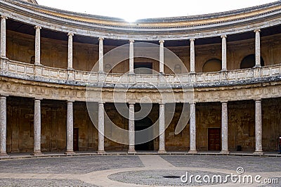 Walls and buidings of medieval fortress Alhambra, Granada, Andalusia, Spain Stock Photo