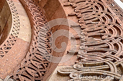 Walls carving , stone background . Editorial Stock Photo