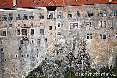 Walls of Castle of Cesky Krumlov Czechia Stock Photo