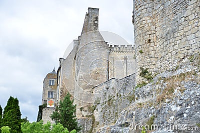 Walls of the castle in Pons, France Stock Photo