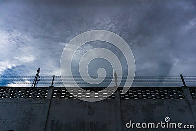 Walls, fences, prisons, prisoners, Stock Photo