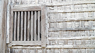 The walls of the house made of woven bamboo Stock Photo