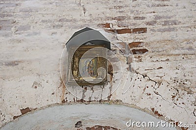 The walls of the Krasnogorsk monastery, Red hill village, Arkhangelsk oblast, Russia Stock Photo