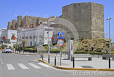 Walls of the old town in Tarifa, Spain Editorial Stock Photo