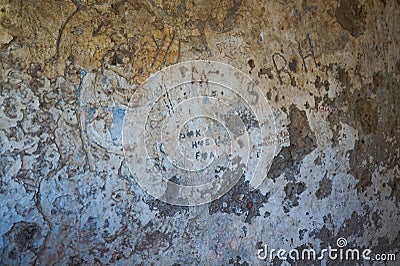 The walls of an Orthodox church in the abandoned Greek city of Kayakoy in southern Turkey. Stock Photo