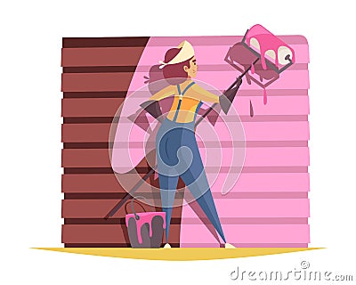 Walls Painting Crafts Composition Vector Illustration
