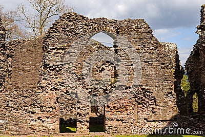 Walls and remains of a 12th century medieval castle in Wales Grosmont Castle Stock Photo