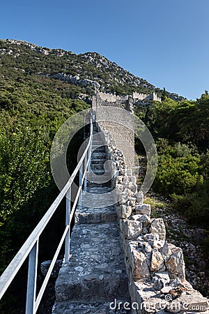 Walls of Ston, Croatia Editorial Stock Photo
