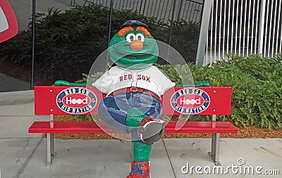 Wally the Green Monster at JetBlue Stadium in Fort Myers, Florida Editorial Stock Photo