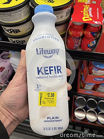 Walmart grocery store Lifeway Kefir Editorial Stock Photo