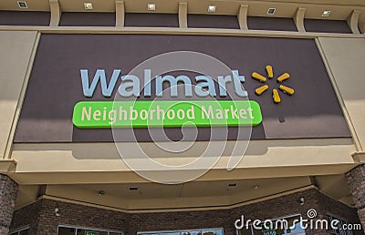 Walmart Neighborhood Market sign Editorial Stock Photo