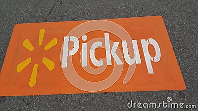 Walmart Pickup sign Editorial Stock Photo