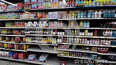 Walmart Retail Grocery Store Interior Sports Drinks and Juice Drink