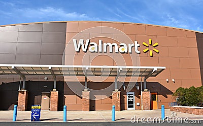 Walmart Store Exterior Editorial Stock Photo