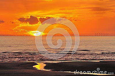 Walney windfarm, sunset Stock Photo