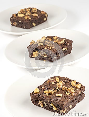 Walnut Brownies Stock Photo
