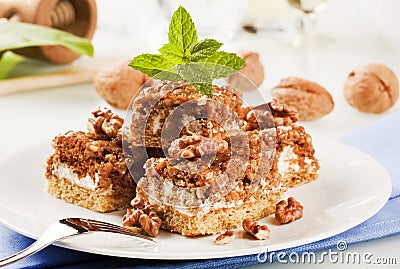 Walnut cake Stock Photo