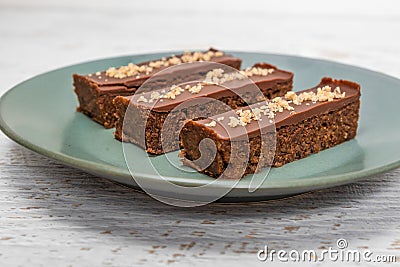 Walnut chocolate cake Stock Photo
