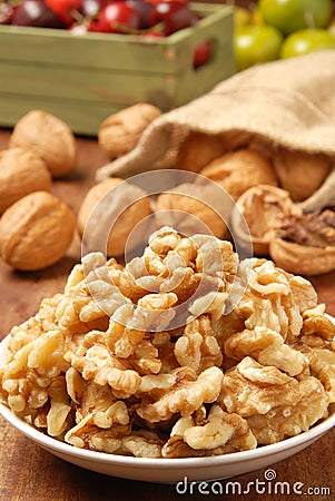 Walnut kernel Stock Photo