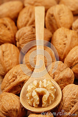 Walnut kernel Stock Photo