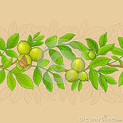 Walnut vector pattern Vector Illustration