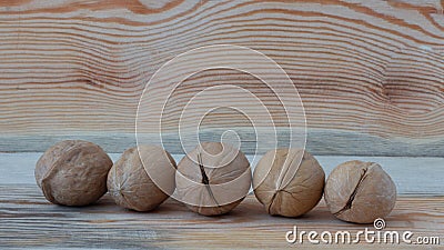 walnut on wooden background Stock Photo