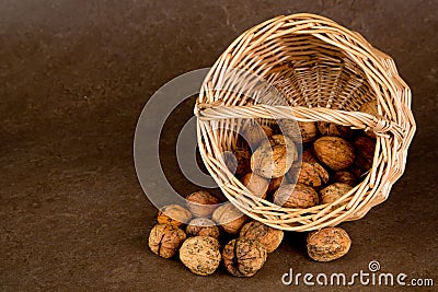 Walnuts Basket - 02 Stock Photo
