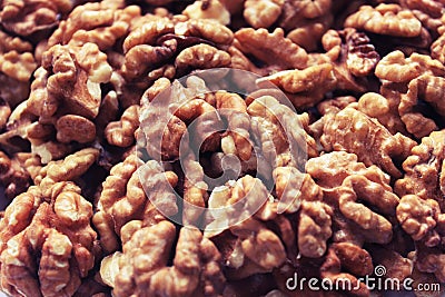 Walnuts - the guarantee of health and longevity. Stock Photo