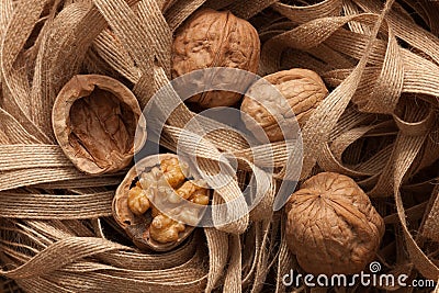 Walnuts Healthy Fruit Rustic Still Life Stock Photo