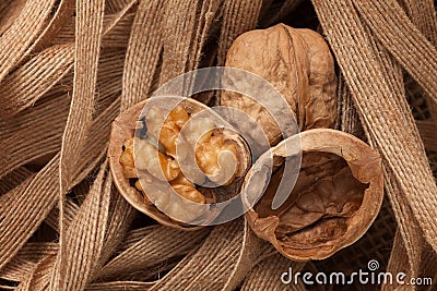 Walnuts Healthy Fruit Rustic Still Life Stock Photo