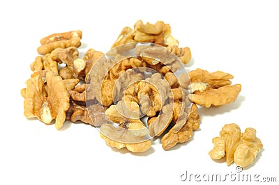 Walnuts Isolated on White Background Stock Photo