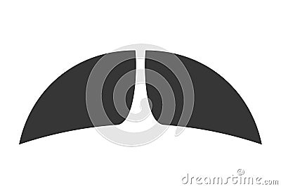 Walrus Mustache Black Vector Silhouette. Thick, Bushy Facial Hair Style That Extends Beyond The Edges Of The Mouth Vector Illustration