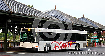 Walt Disney World transportation system bus station. Editorial Stock Photo