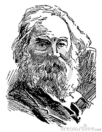 Walt Whitman, vintage illustration Vector Illustration