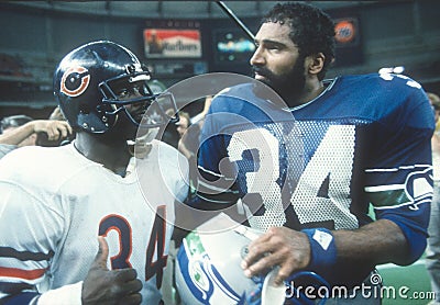 Walter Payton and Franco Harris Editorial Stock Photo