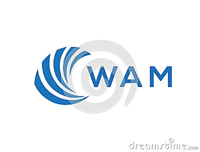 WAM letter logo design on white background. WAM creative circle letter logo Vector Illustration