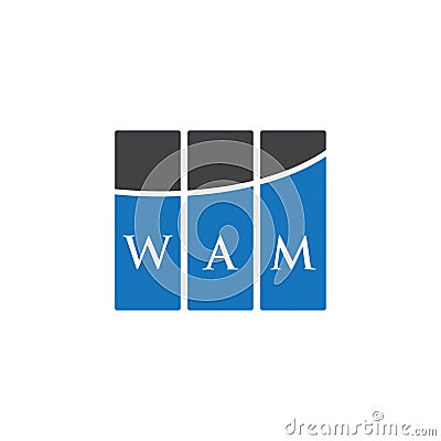 WAM letter logo design on WHITE background. WAM creative initials letter logo concept. WAM letter design Vector Illustration