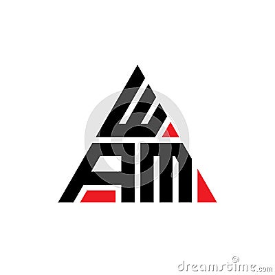 WAM triangle letter logo design with triangle shape. WAM triangle logo design monogram. WAM triangle vector logo template with red Vector Illustration